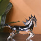 Stunning Crystal Sculpture Running Horse Statue Home Decor Accent - Blue