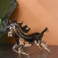 Stunning Crystal Sculpture Running Horse Statue Home Decor Accent - Blue