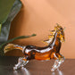 Stunning Crystal Sculpture Running Horse Statue Home Decor Accent - Orange