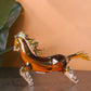 Stunning Crystal Sculpture Running Horse Statue Home Decor Accent - Orange