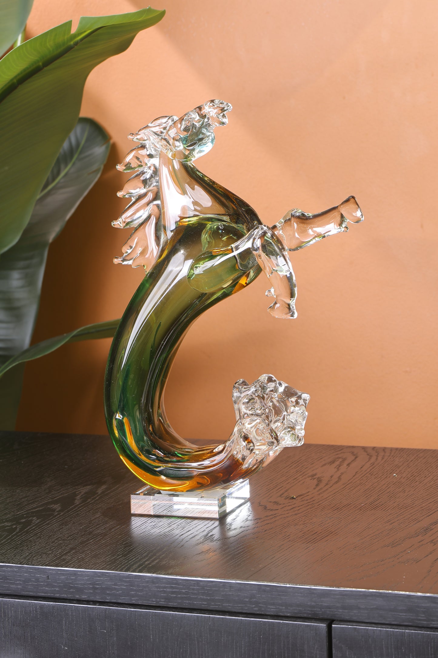 Elegant Horse Crystal Mermaid Pony Home Decor Piece - Green