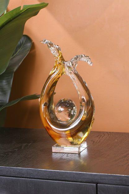 Modern Extract Blue Ocean Wave Crystal Ball - Yellow