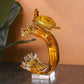 Turtle of the Tides Crystal Sculpture Home Decor Goodluck Figurine - Orange