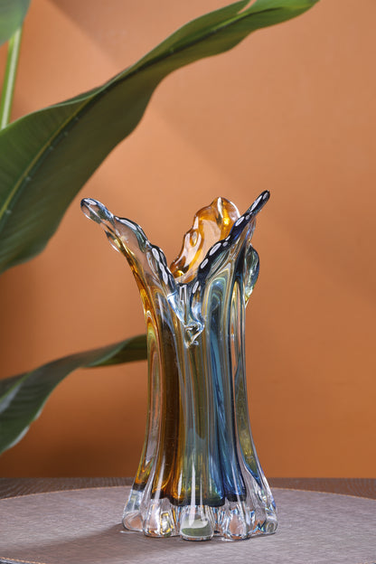 Sculpted glass wing showpiece for artistic homes