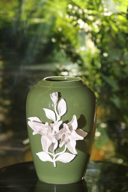 Artisanal Ceramic Flower Vase for Bohemian Spaces