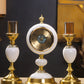 Elegant Mother of Pearl dial Table Clock with Candlestands