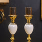 Elegant Mother of Pearl dial Table Clock with Candlestands