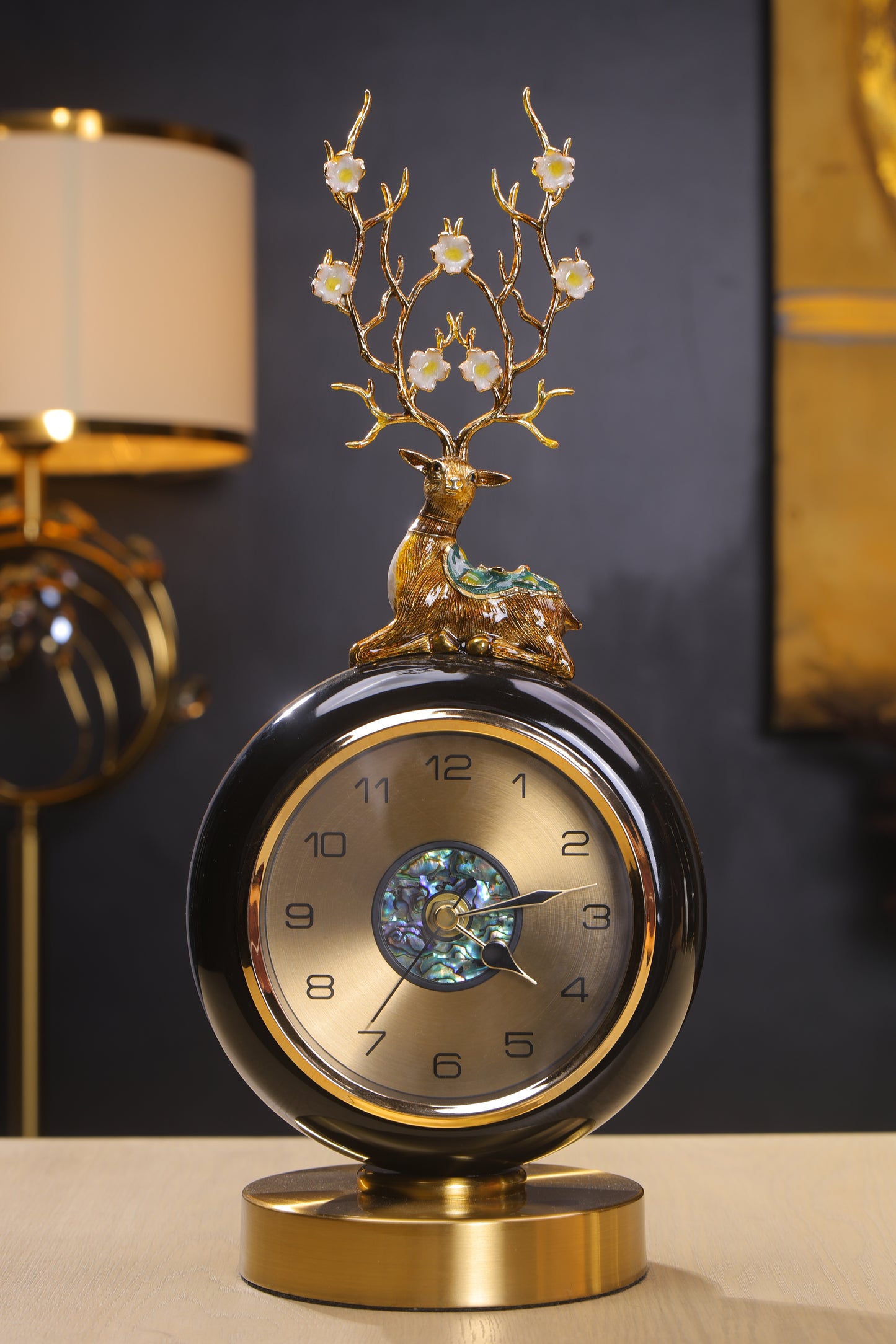 Elegant Mother of Pearl dial Table Clock