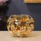 Elegant Gold Mirror Candle Holder with Crystals