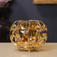Elegant Gold Mirror Candle Holder with Crystals