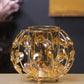 Luxury Golden Mirror Candle Stand with Crystal Accents
