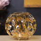 Luxury Golden Mirror Candle Stand with Crystal Accents