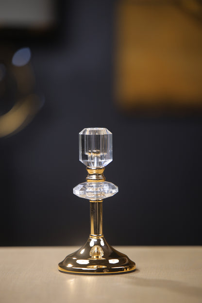 Stylish Golden Mirror Candle Stand for Table Settings