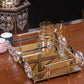 Rectangular Gold Mirror Tray with Handles
