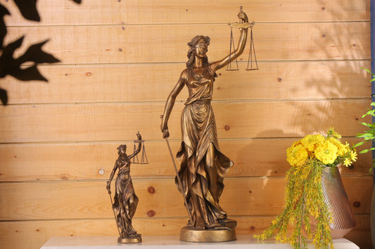 Lady of Justice Sculpture - Antique Bronze- Large